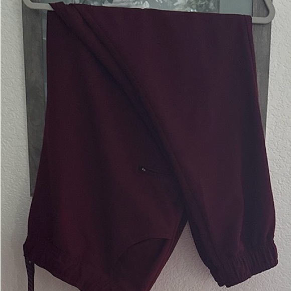 Jaanuu Women burgundy scrub pants - Picture 2 of 4